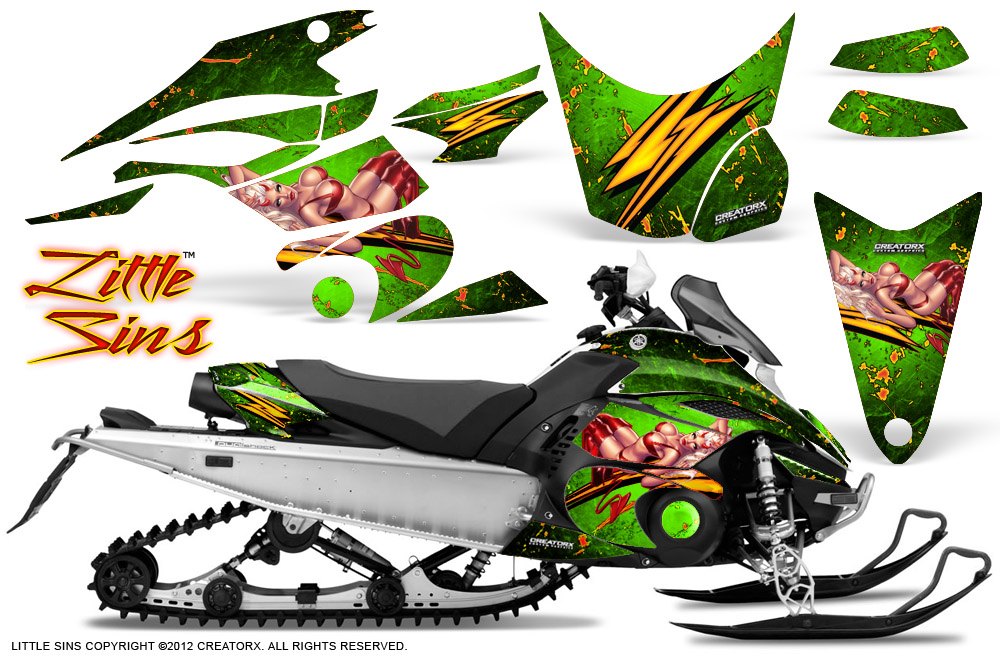 Yamaha FX Nytro 2010 Graphics Kit Little Sins Green